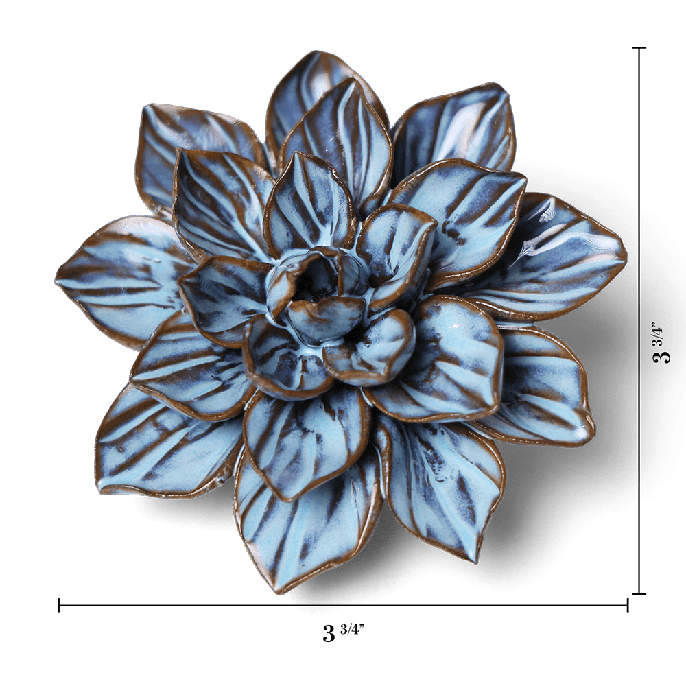 Blue Frikartii Aster ceramic wall flower — Japan collection — designed in Toronto by Chive Studio
