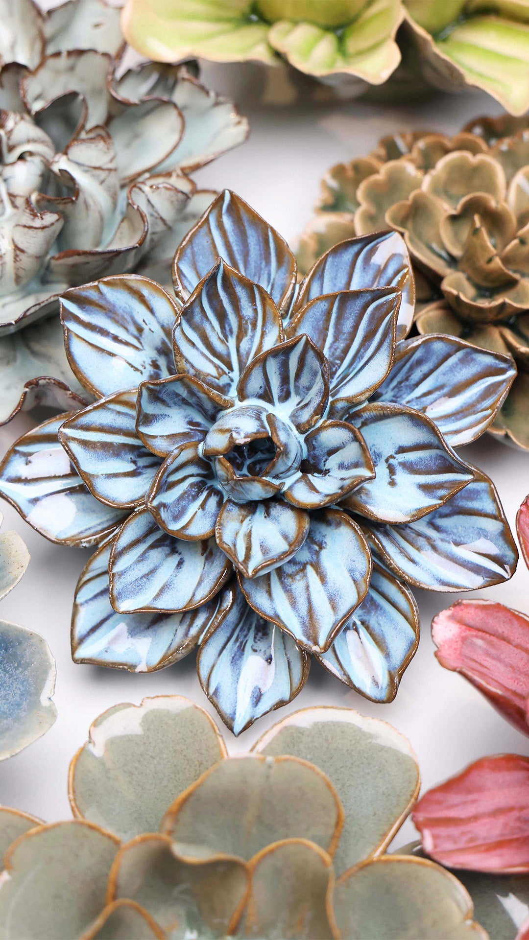 Seasonal Blue Frikartii Aster - Chive Ceramics Studio - Ceramic Flowers - Chive Ceramics Studio