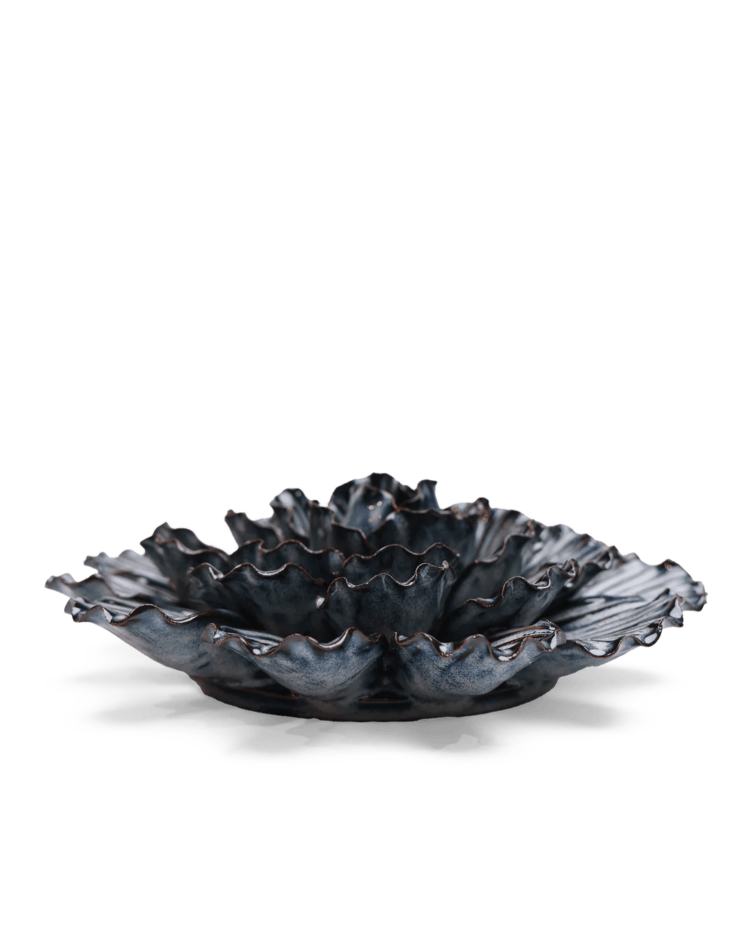 Navy Dinner Plate Dahlia Ceramic Wall Flower | Chive
