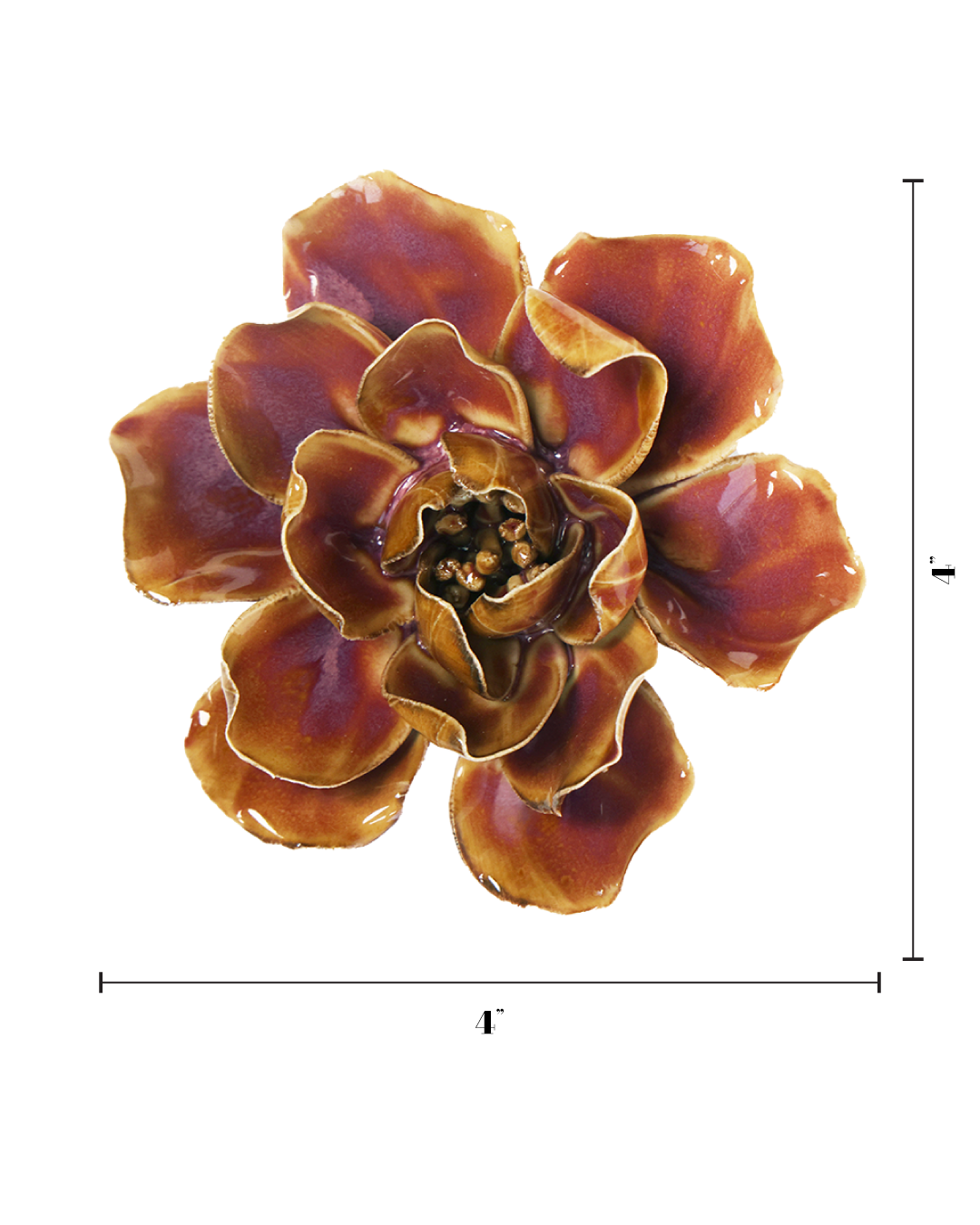 Caramel Caramel Violet ceramic wall flower - Japan collection - Chive Ceramics Studio
