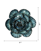 Navy Blue Cabbage Flower ceramic wall flower - Japan collection - Chive Ceramics Studio