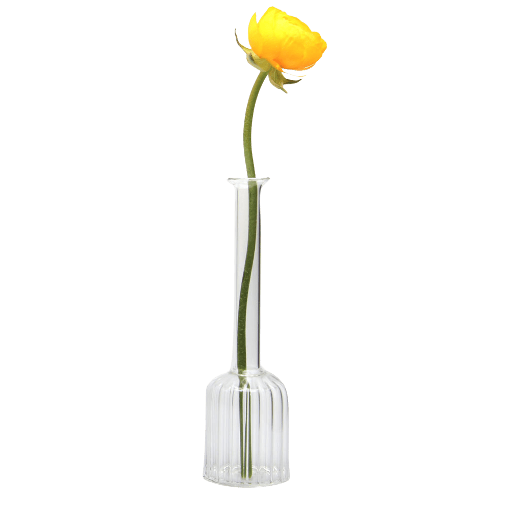 Jeanie Glass Modern Clear Flower Vase - Chive Ceramics Studio - Vases - Chive Ceramics Studio