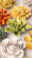 July Birth Flower - Water Lily ceramic wall flower styled on wall — Birth Flower Collection — Chive Studio Toronto