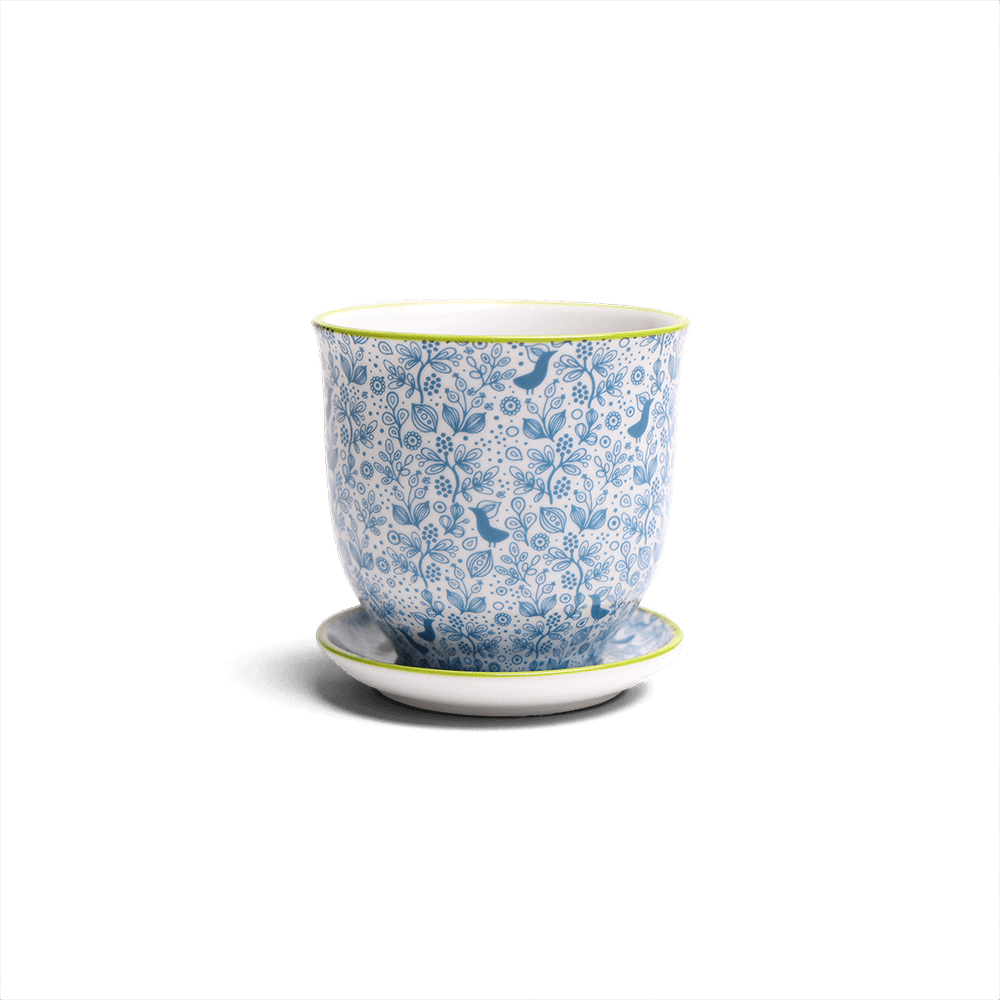 Liberte Porcelain Pot And Saucer Set With Drainage - Chive Ceramics Studio - Pots - Chive Ceramics Studio