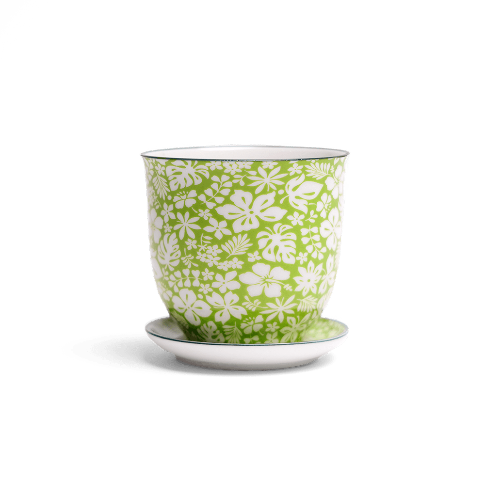 Liberte Porcelain Pot And Saucer Set With Drainage - Chive Ceramics Studio - Pots - Chive Ceramics Studio