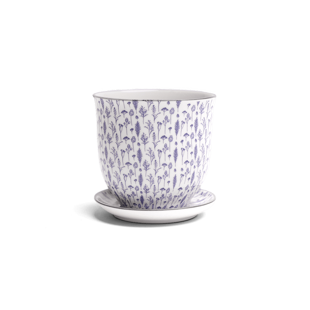 Liberte Porcelain Pot And Saucer Set With Drainage - Chive Ceramics Studio - Pots - Chive Ceramics Studio