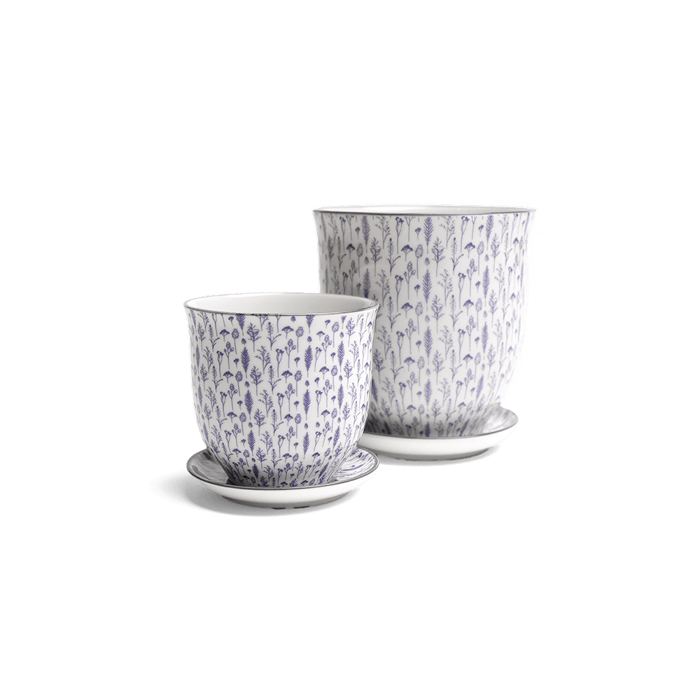 Liberte Porcelain Pot And Saucer Set With Drainage - Chive Ceramics Studio - Pots - Chive Ceramics Studio