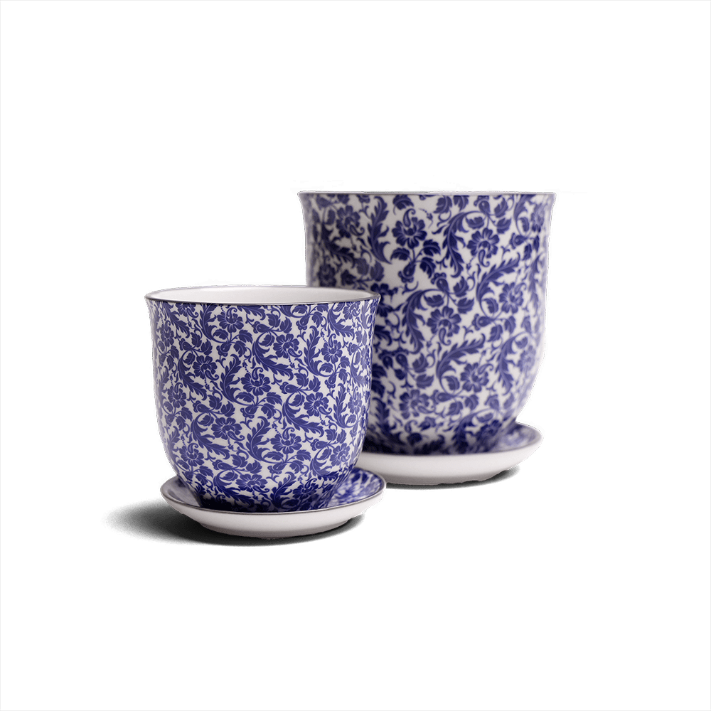 Liberte Porcelain Pot And Saucer Set With Drainage - Chive Ceramics Studio - Pots - Chive Ceramics Studio