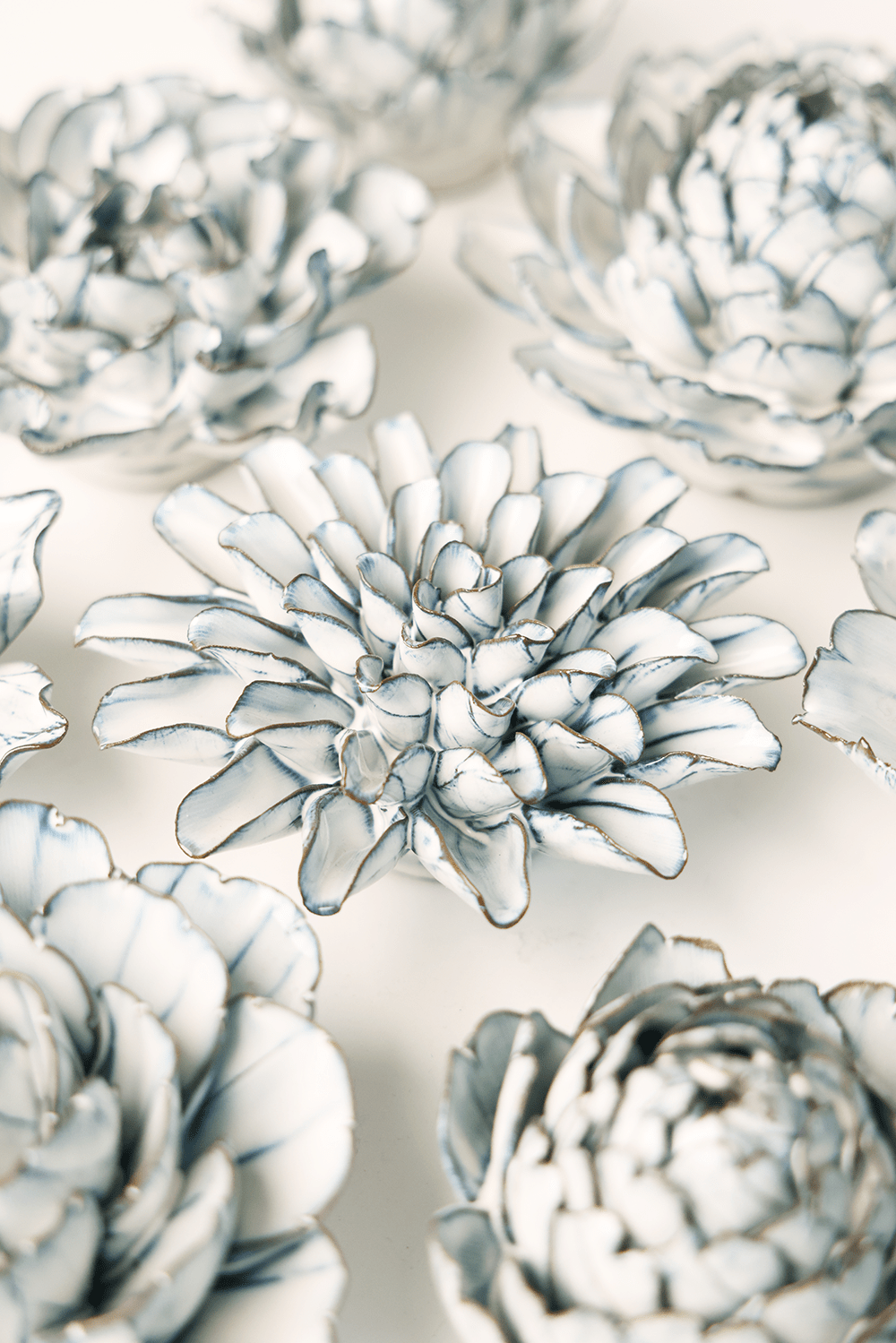 Blue White Lexi Cornflower - Chive Ceramics Studio - Ceramic Flowers - Chive Ceramics Studio