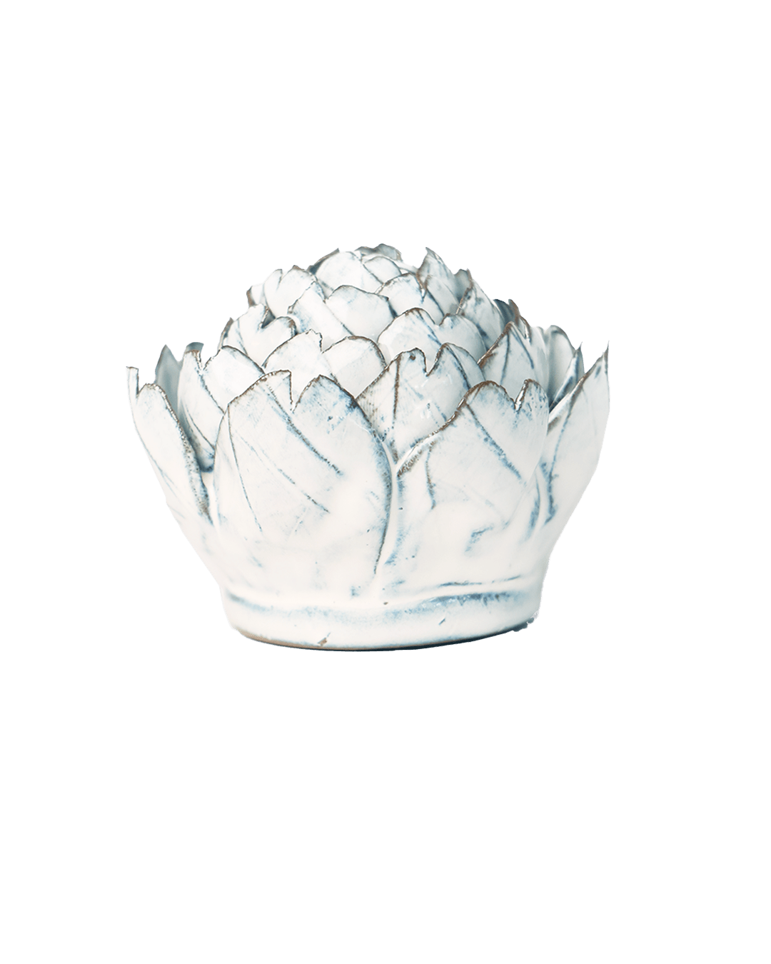 Blue White Queen Protea ceramic wall flower — Coastal Collection — handmade by Chive Studio Toronto