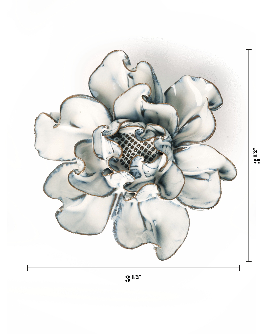 Blue White Hawthorn ceramic wall flower — Coastal Collection — handmade by Chive Studio Toronto
