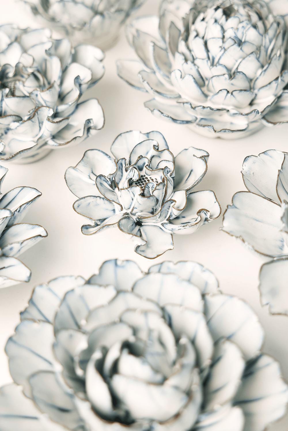 Blue White Hawthorn - Chive Ceramics Studio - Ceramic Flowers - Chive Ceramics Studio