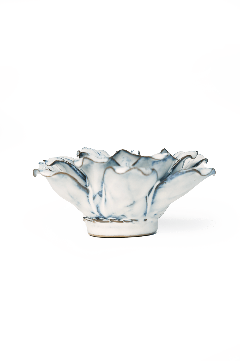 Blue White Cosmos ceramic wall flower — Coastal Collection — handmade by Chive Studio Toronto