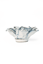 Blue White Cosmos ceramic wall flower — Coastal Collection — handmade by Chive Studio Toronto