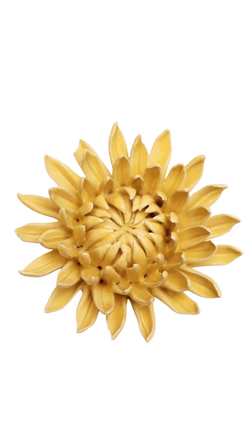 November Birth Flower - Chrysanthemum ceramic wall flower — Birth Flower Collection — handmade by Chive Studio Toronto