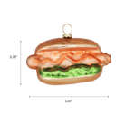 Hot Dog on a Bun Ornament - Chive Ceramics Studio - Glass Ornaments - Chive Ceramics Studio