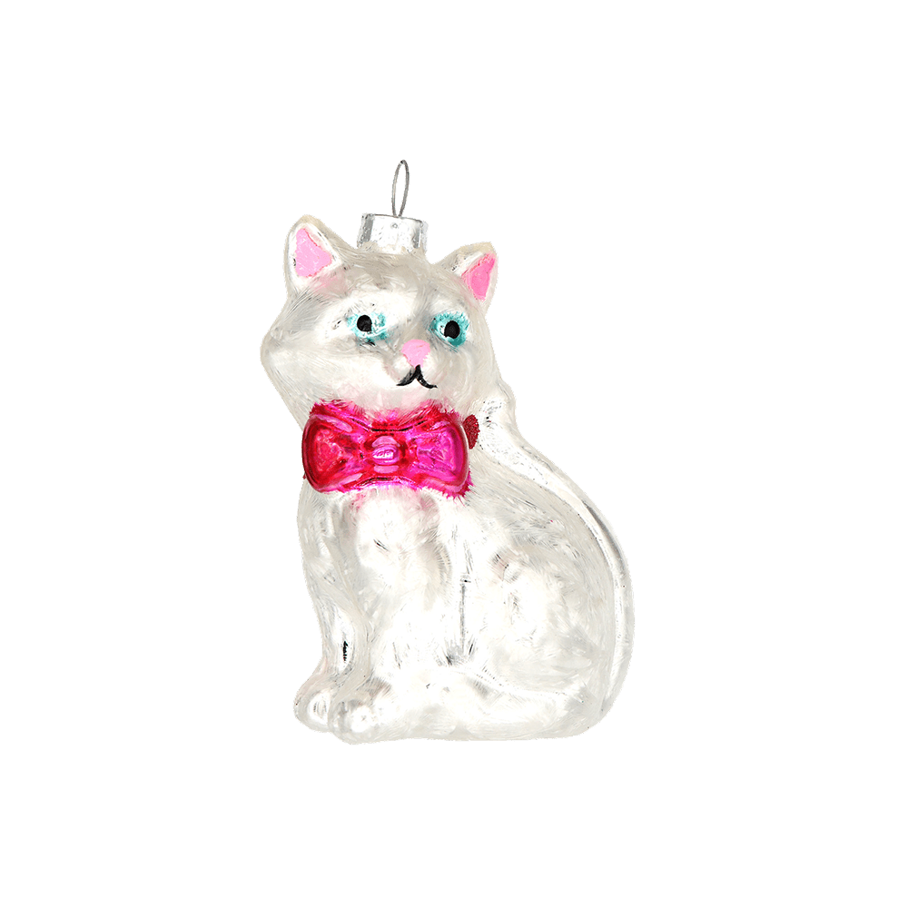 Kitty with Bow Ornament - Chive Ceramics Studio - Glass Ornaments - Chive US