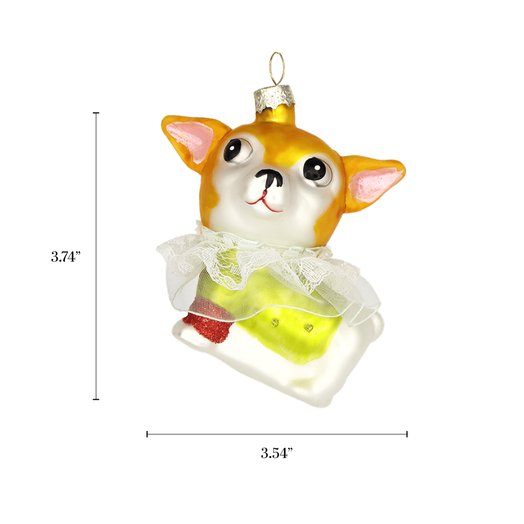 Chihuahua with Collar Ornament - Chive Ceramics Studio - Glass Ornaments - Chive Wholesale