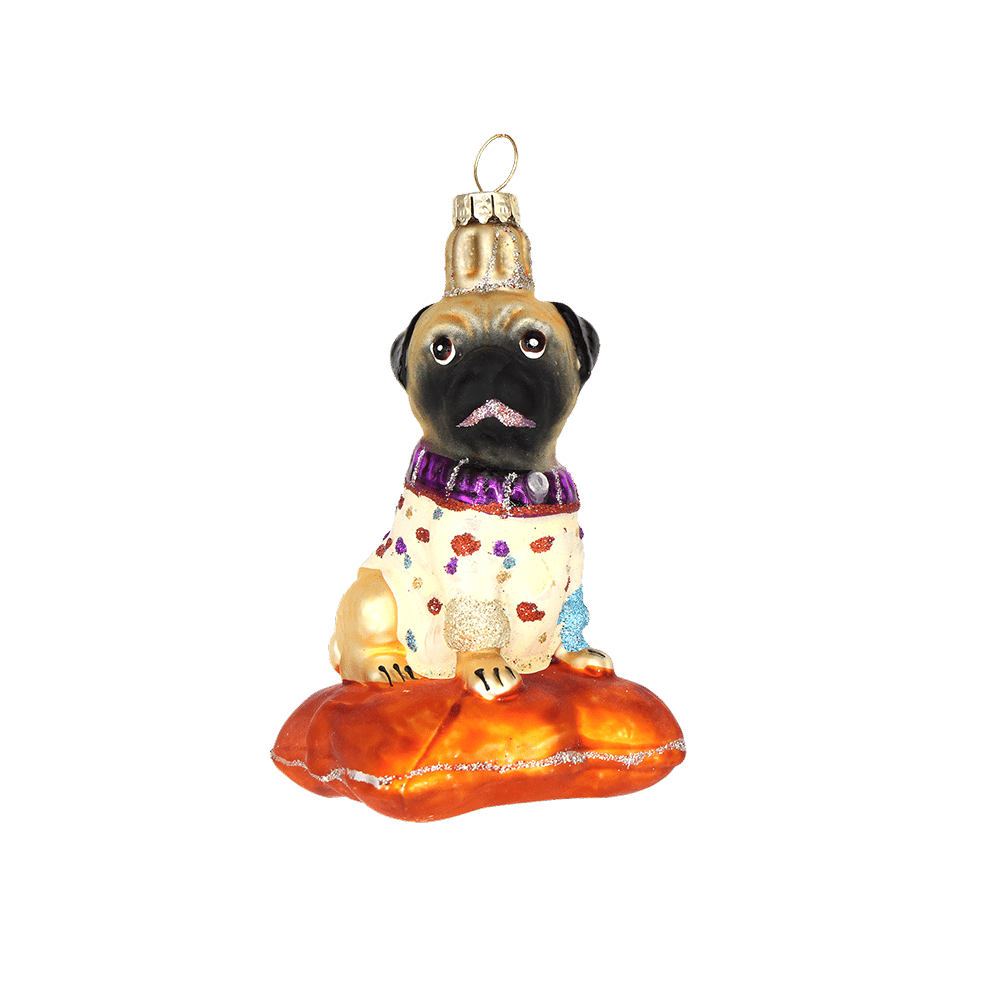 Pug on a Pillow Ornament - Chive Ceramics Studio - Glass Ornaments - Chive US