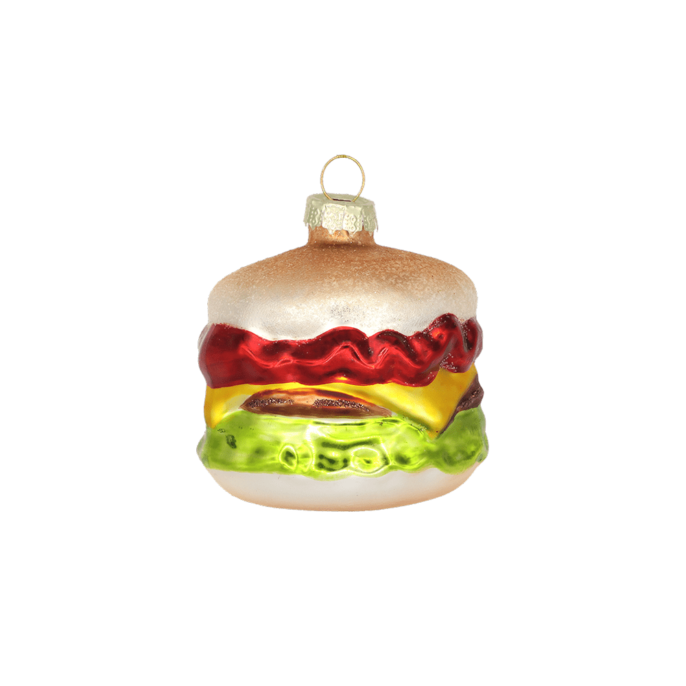 Cheeseburger with Ketchup Ornament - Chive Ceramics Studio - Glass Ornaments - Chive US