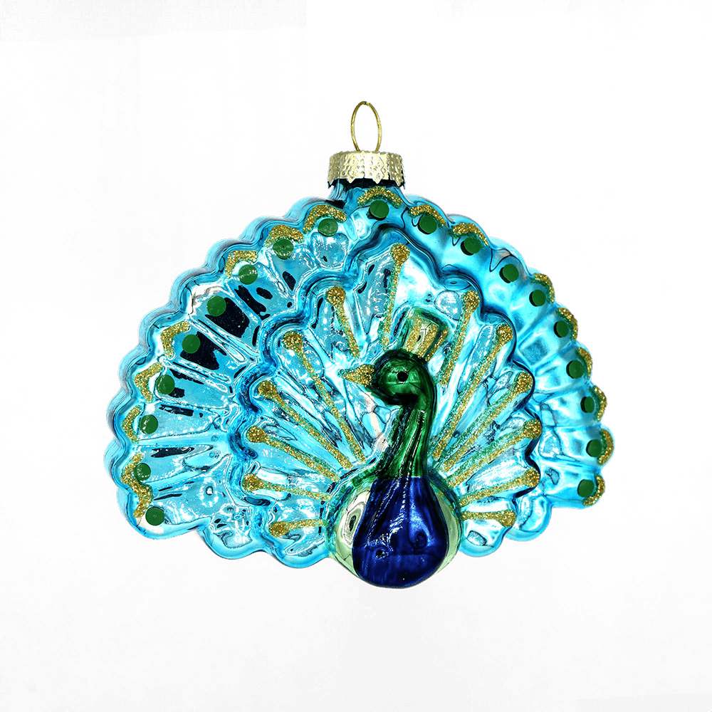 Peacock Ornament - Chive Ceramics Studio - Glass Ornaments - Chive US