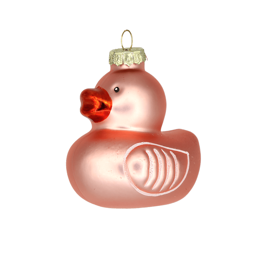 Pink Duckie Ornament - Chive Ceramics Studio - Glass Ornaments - Chive US