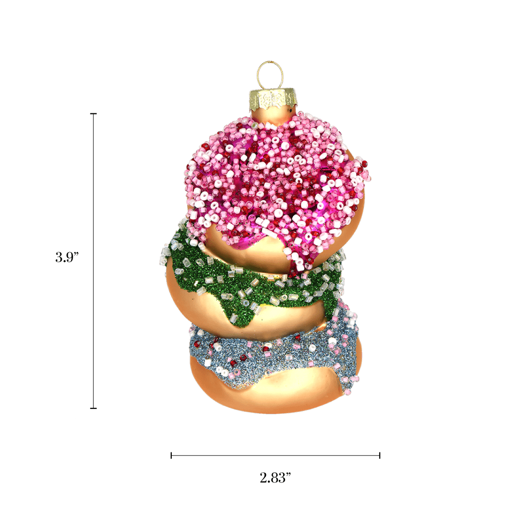Sprinkle Donuts Ornament - Chive Ceramics Studio - Glass Ornaments - Chive US