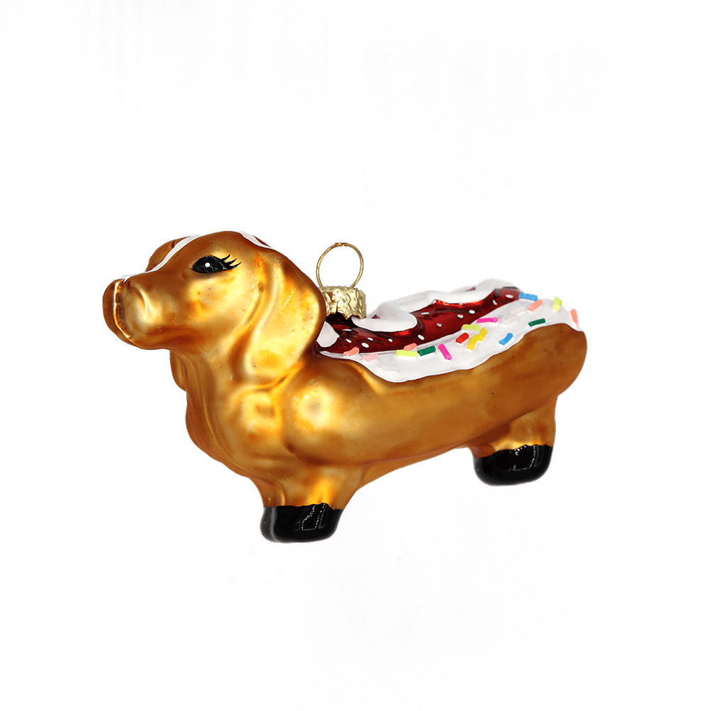 Weiner Dog Sprinkles Ornament - Chive Ceramics Studio - Glass Ornaments - Chive US