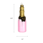 Pink Champagne Bottle Ornament - Chive Ceramics Studio - Glass Ornaments - Chive US