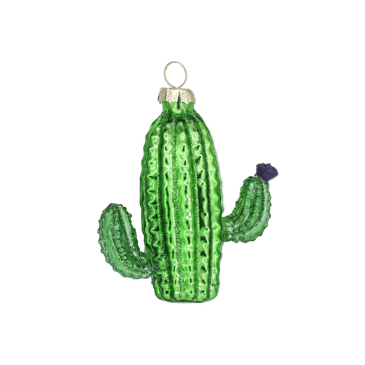 cactus decoration Glass Cactus Ornament: Southwest-Inspired Holiday Decor