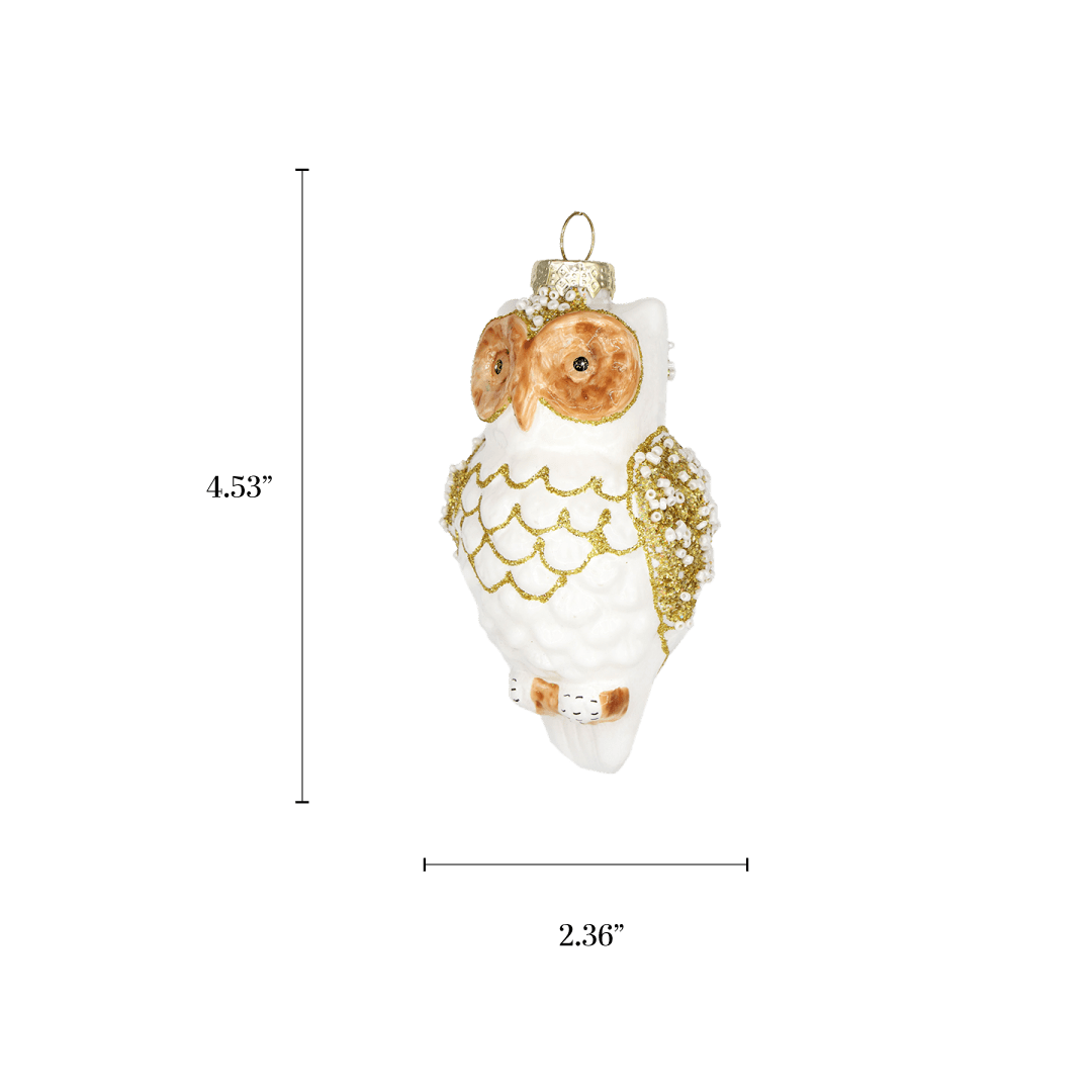White Owl Ornament - Chive Ceramics Studio - Glass Ornaments - Chive Wholesale
