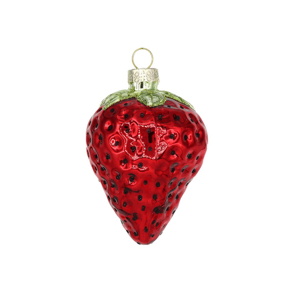 Strawberry Ornament - Chive Ceramics Studio - Glass Ornaments - Chive Ceramics Studio