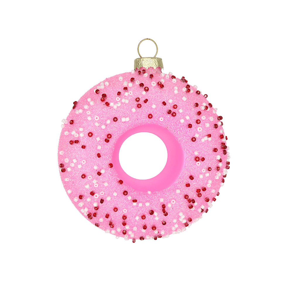 Pink Donut Ornament - Chive Ceramics Studio - Glass Ornaments - Chive US