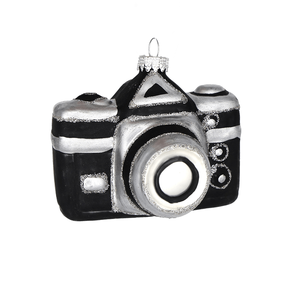 Black Camera Ornament - Chive Ceramics Studio - Glass Ornaments - Chive Ceramics Studio