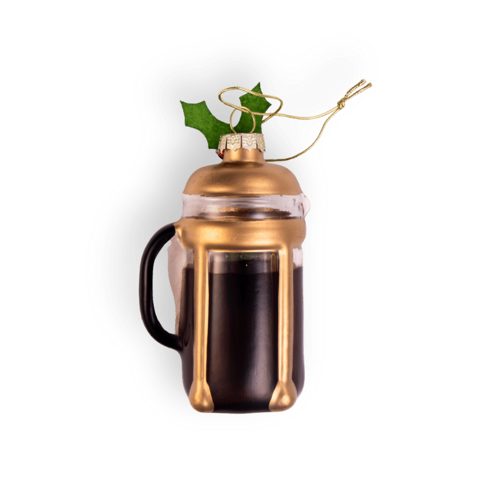 French Press Ornament - Chive Ceramics Studio - Glass Ornaments - Chive Ceramics Studio