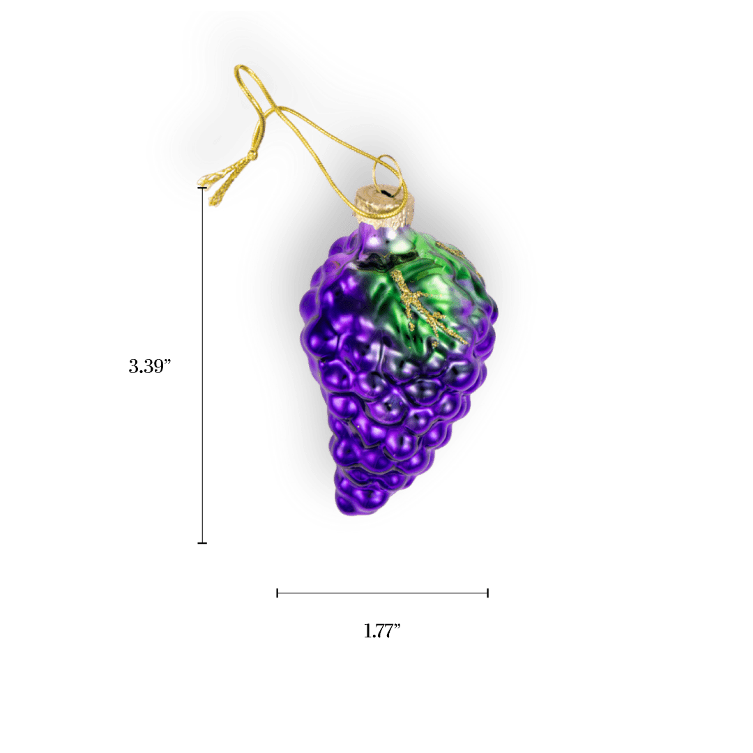 Purple Grapes Bunch Ornament - Chive Ceramics Studio - Glass Ornaments - Chive Ceramics Studio