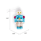 Retro Blue Robot Ornament - Chive Ceramics Studio - Glass Ornaments - Chive Ceramics Studio