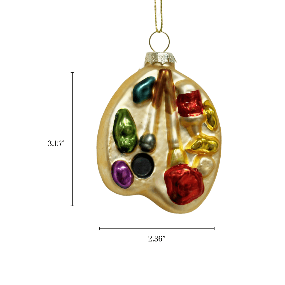 Artist's Palette Ornament - Chive Ceramics Studio - Glass Ornaments - Chive Ceramics Studio