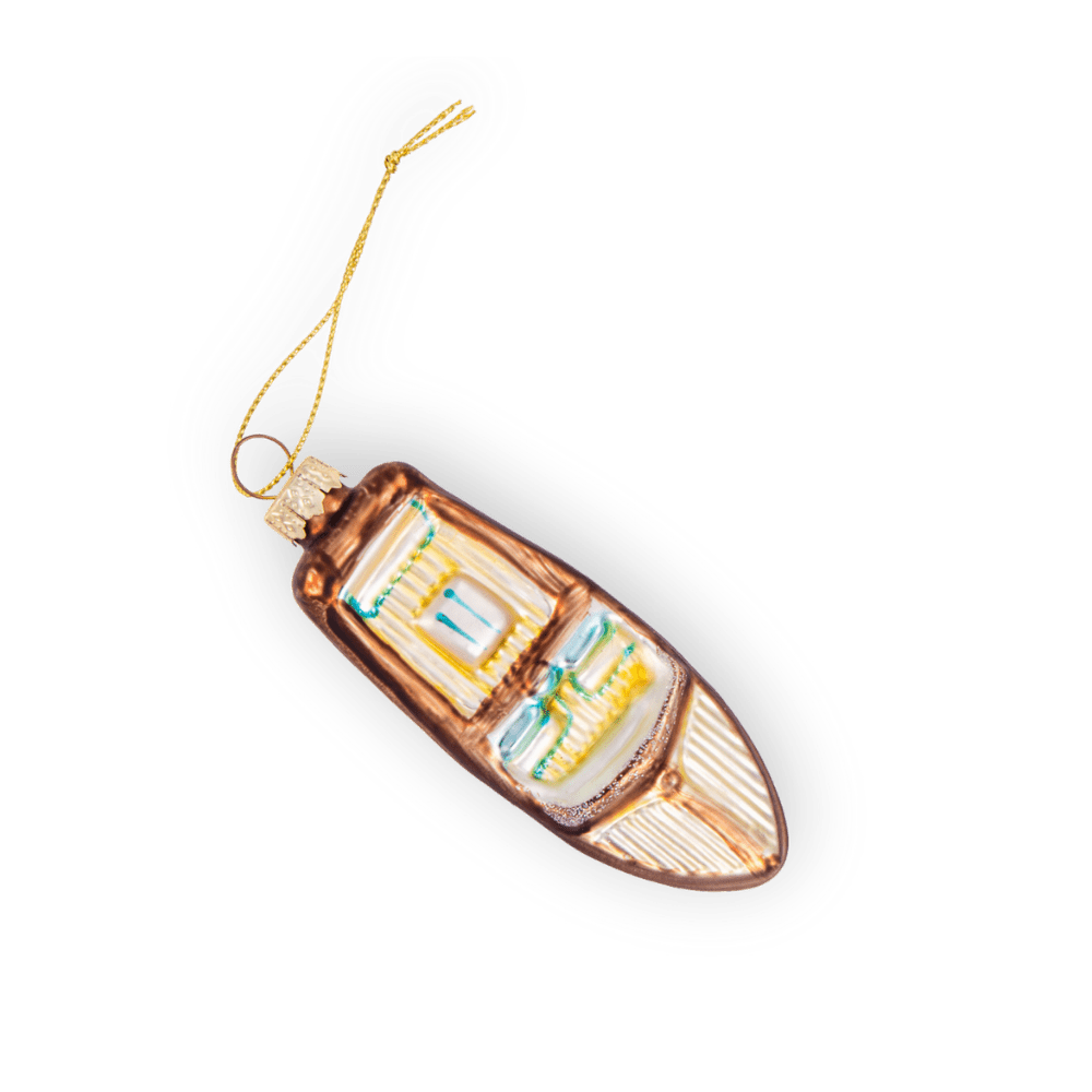 Vintage Speedboat Ornament - Chive Ceramics Studio - Glass Ornaments - Chive Ceramics Studio