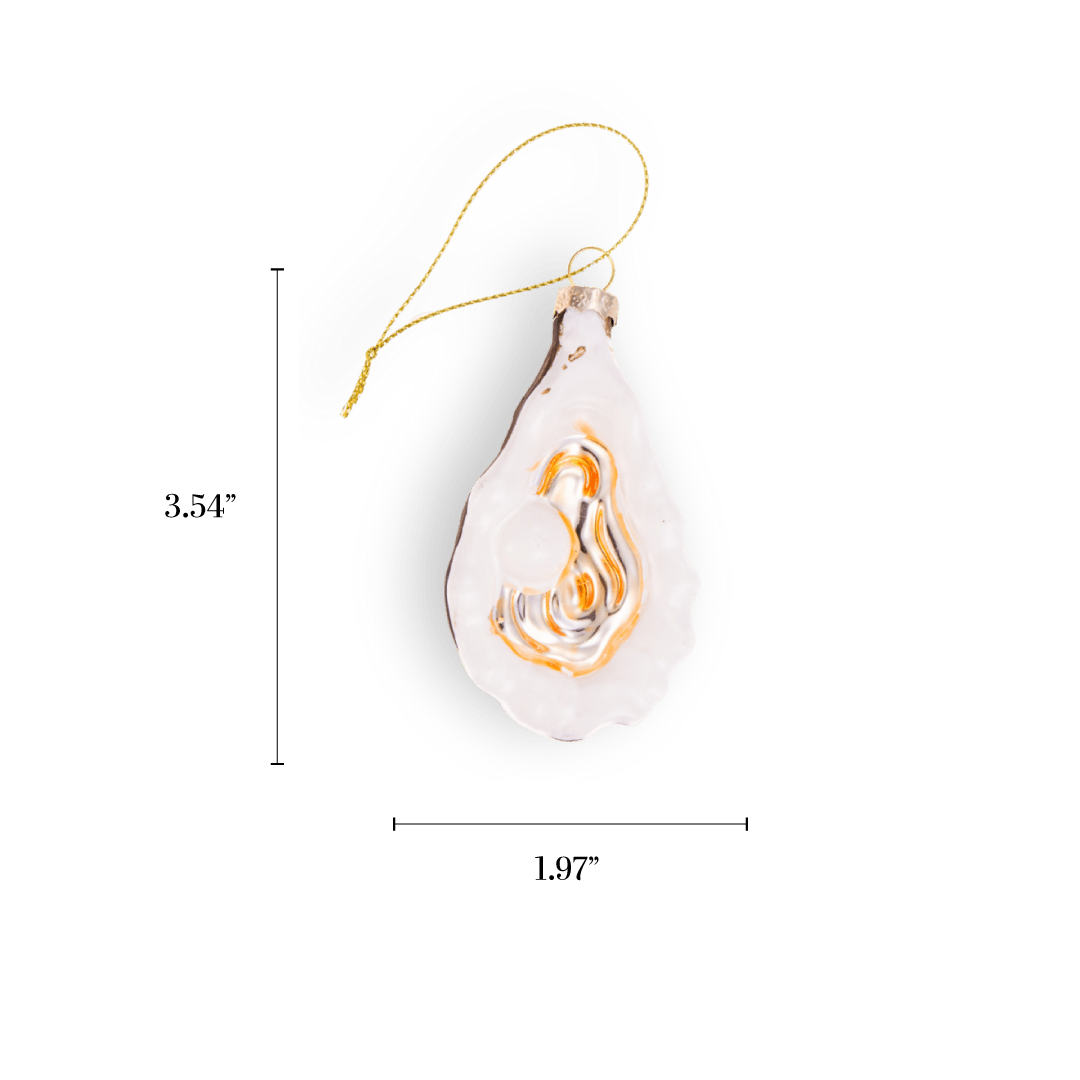 Oyster with Pearl Ornament - Chive Ceramics Studio - Glass Ornaments - Chive Ceramics Studio