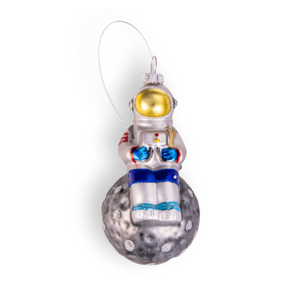 Astronaut on the Moon Ornament - Chive Ceramics Studio - Glass Ornaments - Chive Ceramics Studio