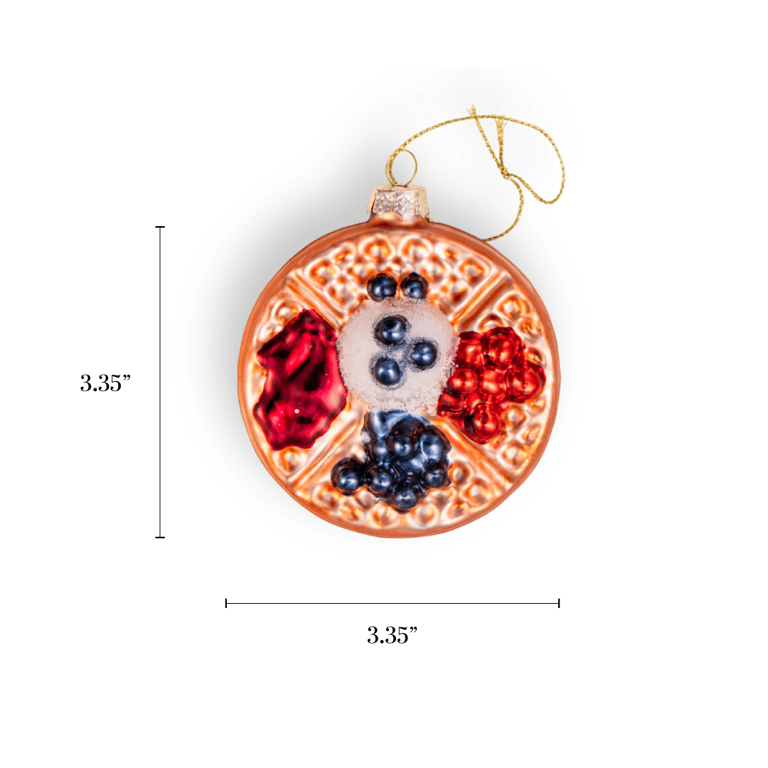 Breakfast Waffle Ornament - Chive Ceramics Studio - Glass Ornaments - Chive Ceramics Studio