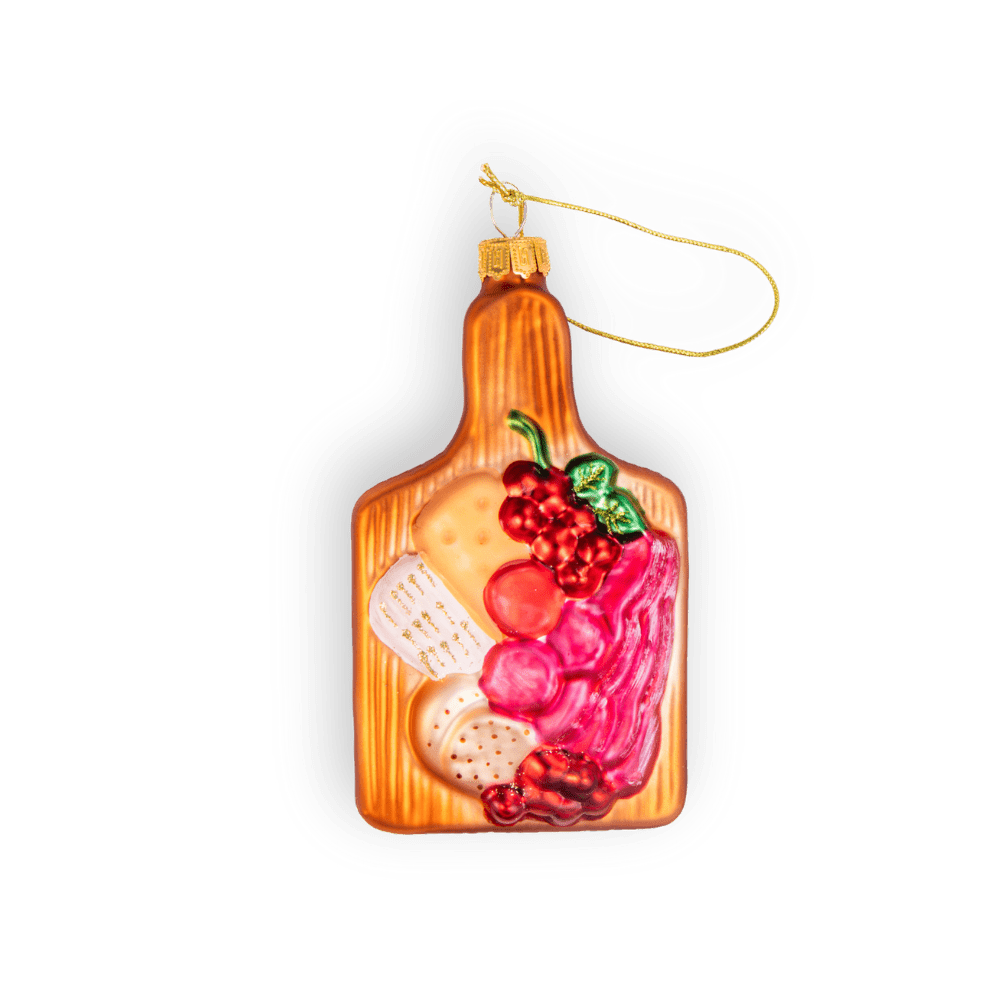 Charcuterie Board Ornament - Chive Ceramics Studio - Glass Ornaments - Chive Ceramics Studio