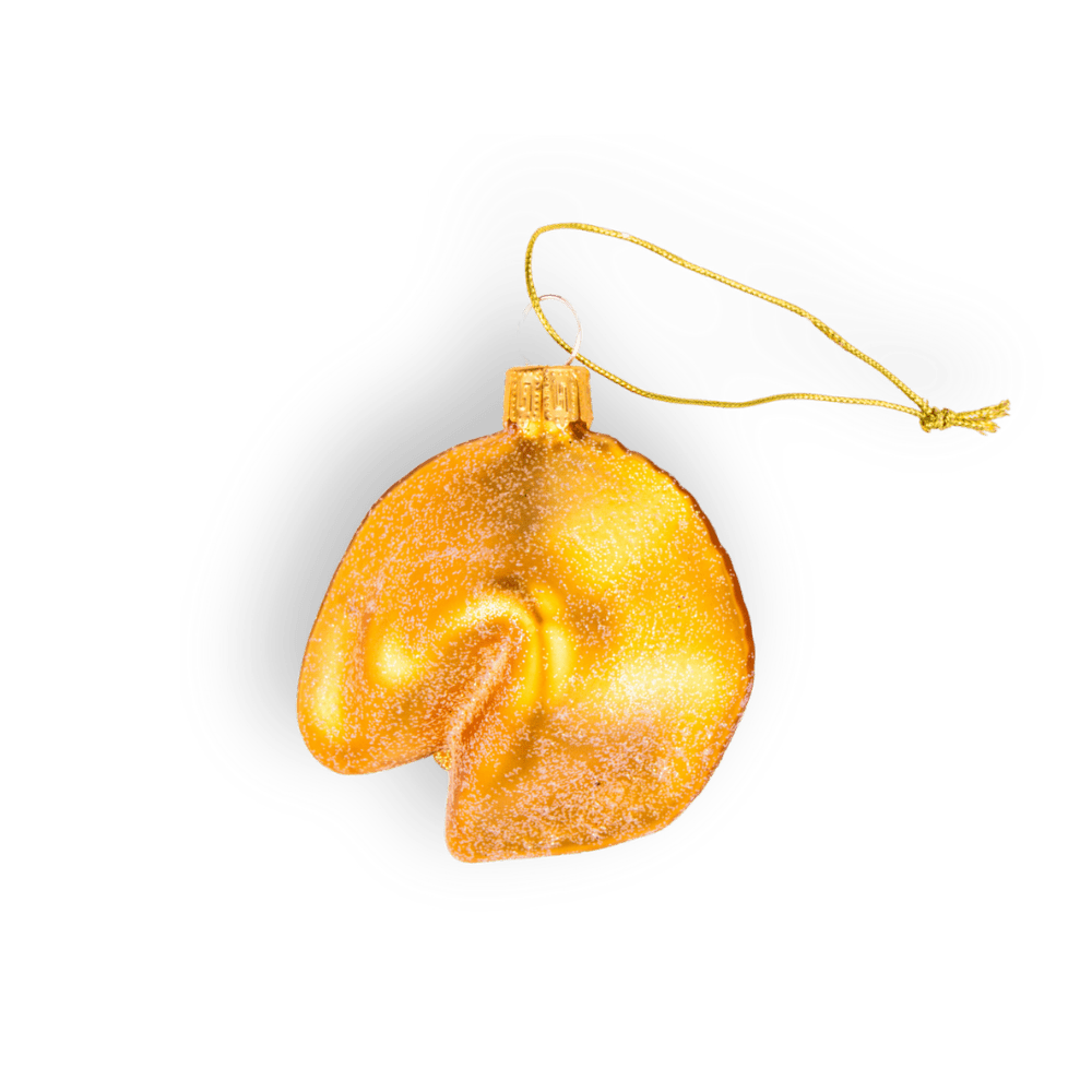 Fortune Cookie Ornament - Chive Ceramics Studio - Glass Ornaments - Chive Ceramics Studio