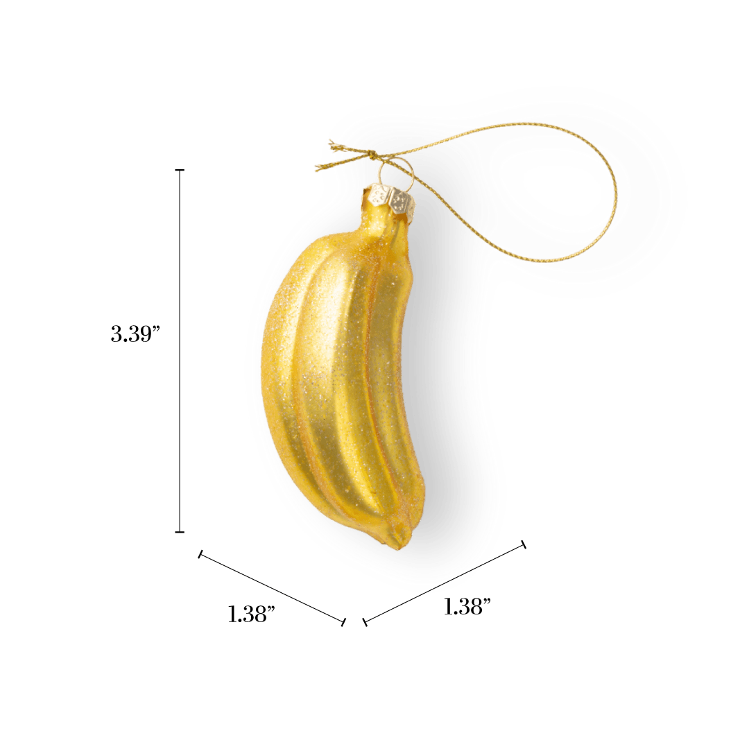 Golden Banana Bunch Ornament - Chive Ceramics Studio - Glass Ornaments - Chive Ceramics Studio