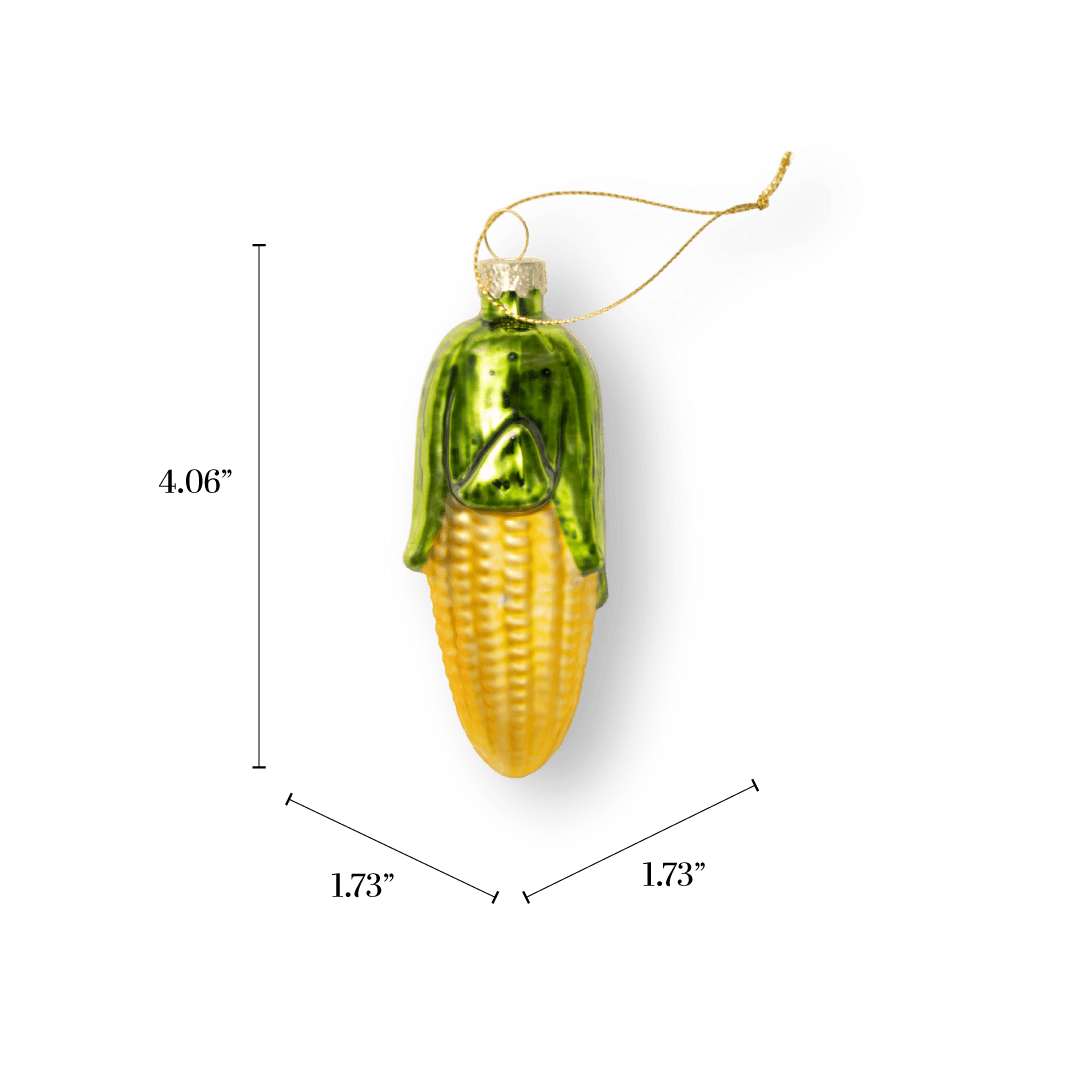 Golden Sweet Corn Ornament - Chive Ceramics Studio - Glass Ornaments - Chive Ceramics Studio