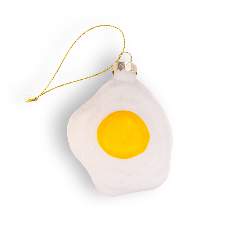 Fried Egg Ornament - Chive Ceramics Studio - Glass Ornaments - Chive Ceramics Studio