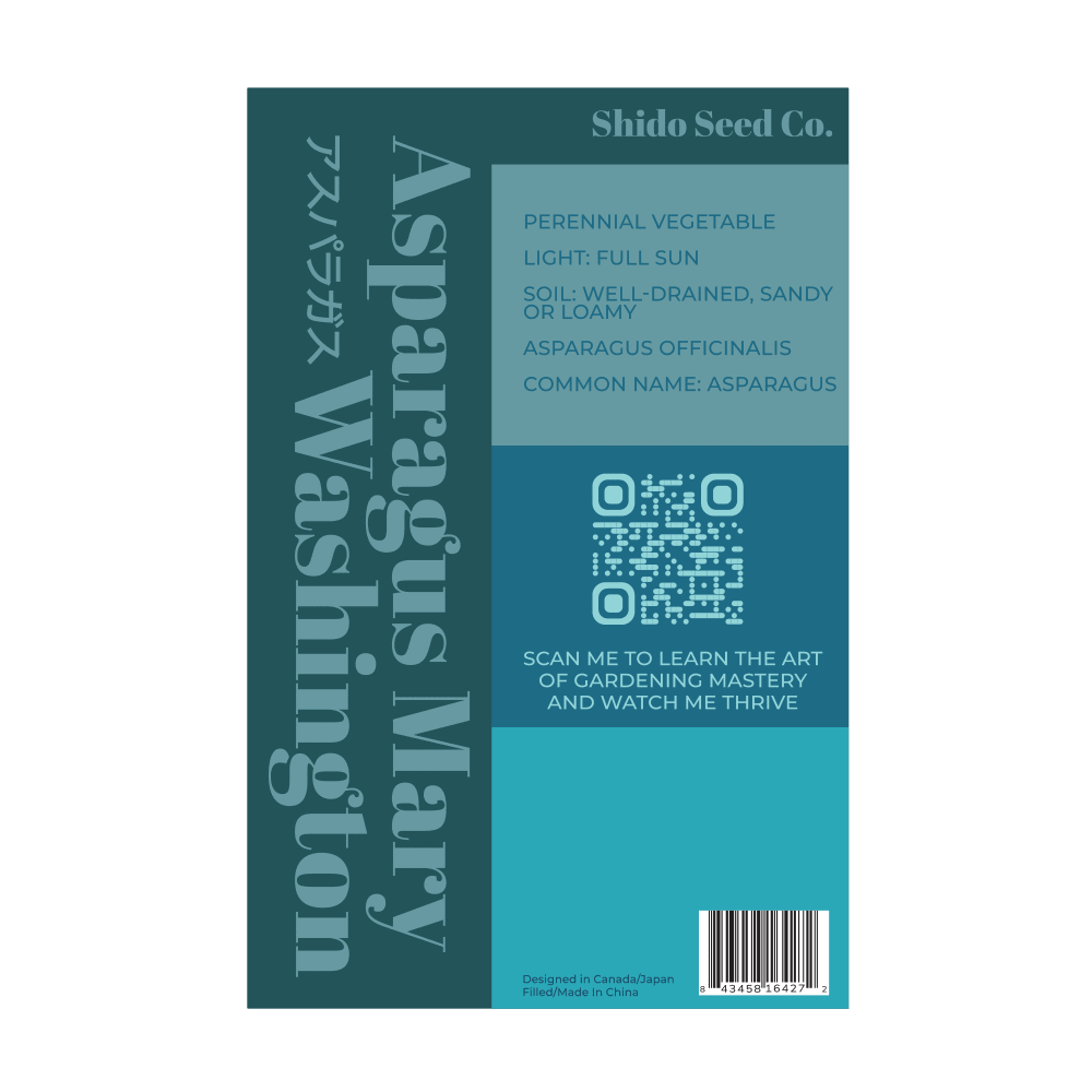 Asparagus Mary Washington Vegetable Seeds Packet - Chive Ceramics Studio - Seeds - Chive Ceramics Studio