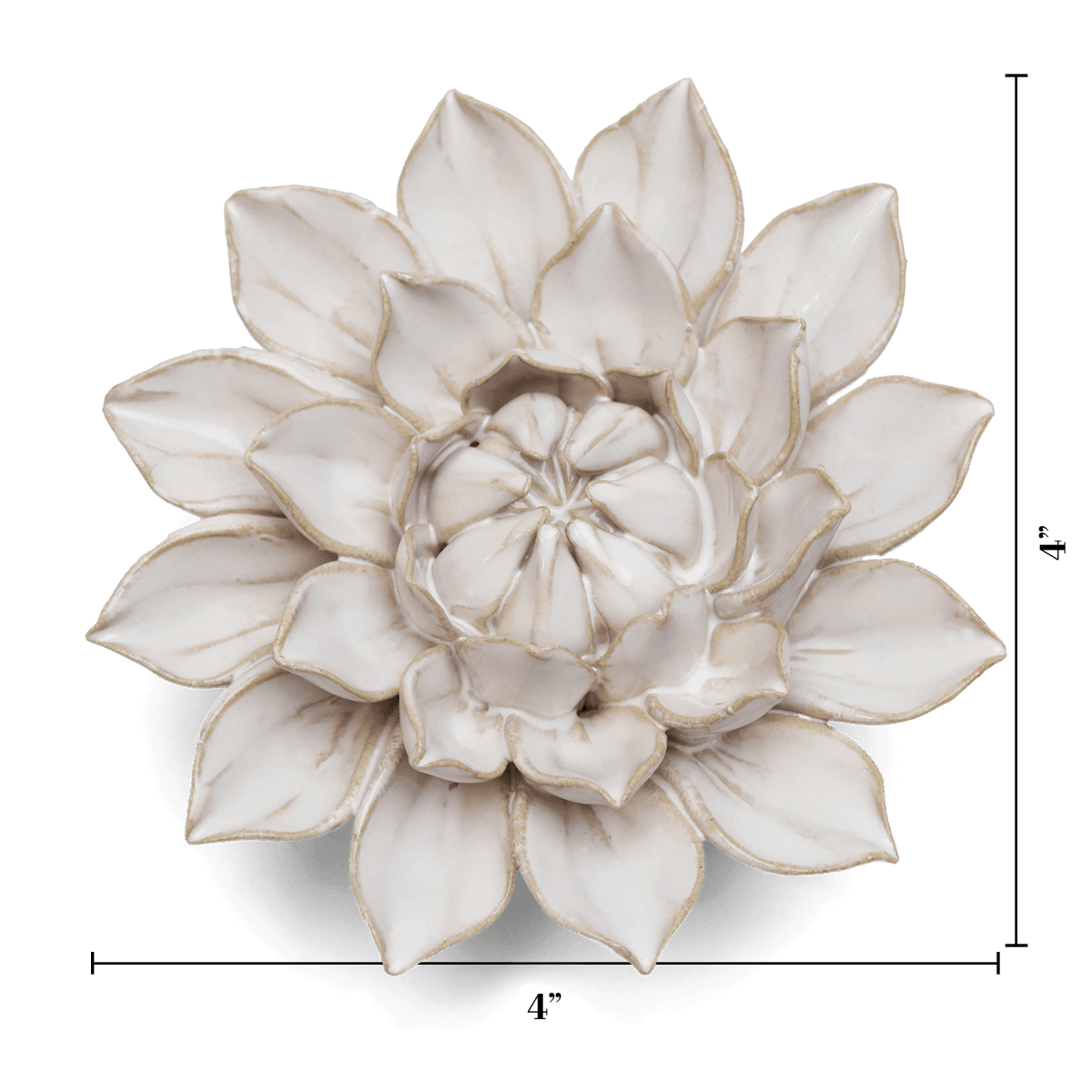 Ivory Monch Aster Ceramic Wall Flower | Chive