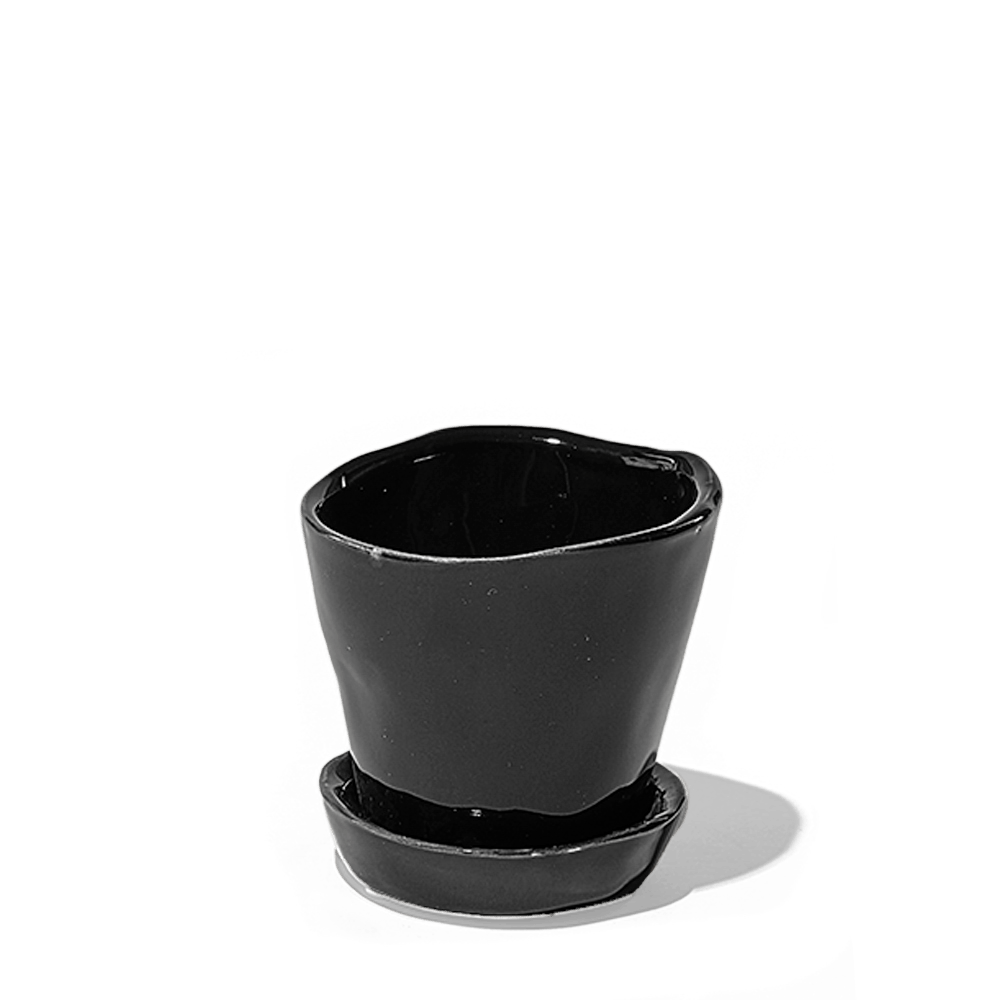 Tika Ceramic Pot & Saucer Set With Drainage - Chive Ceramics Studio - Pots - Chive Ceramics Studio